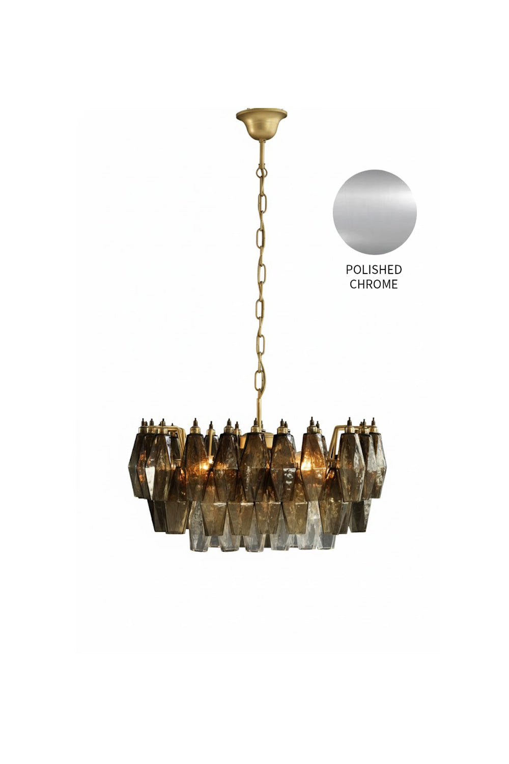 Italian Murano Poliedri Glass Chandelier