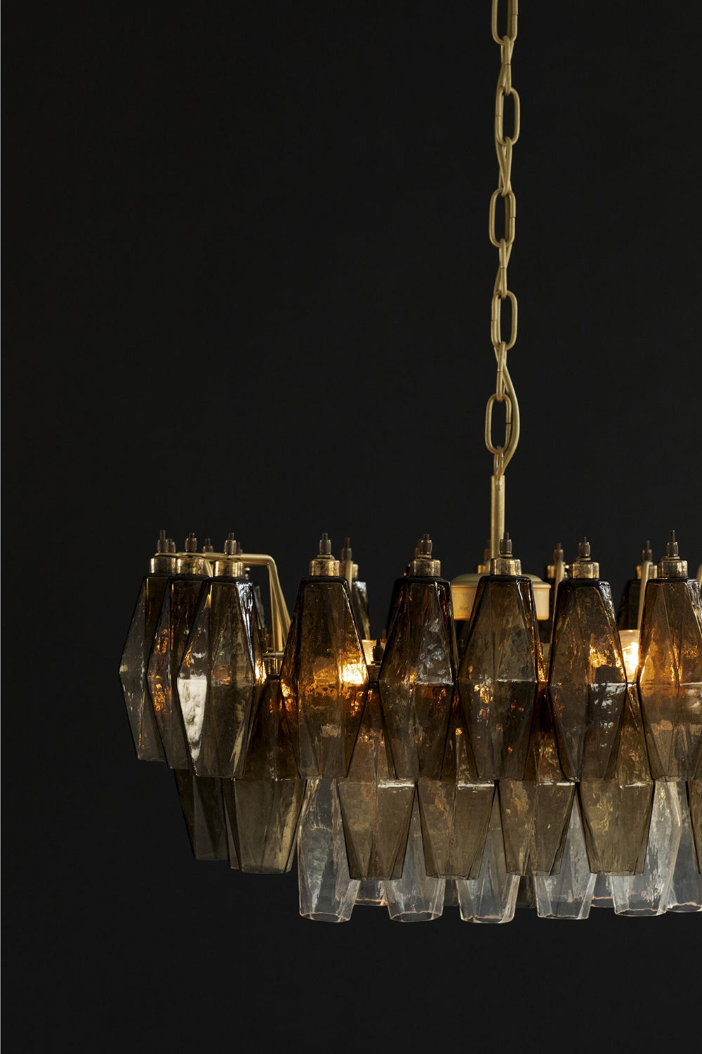 Italian Murano Poliedri Glass Chandelier