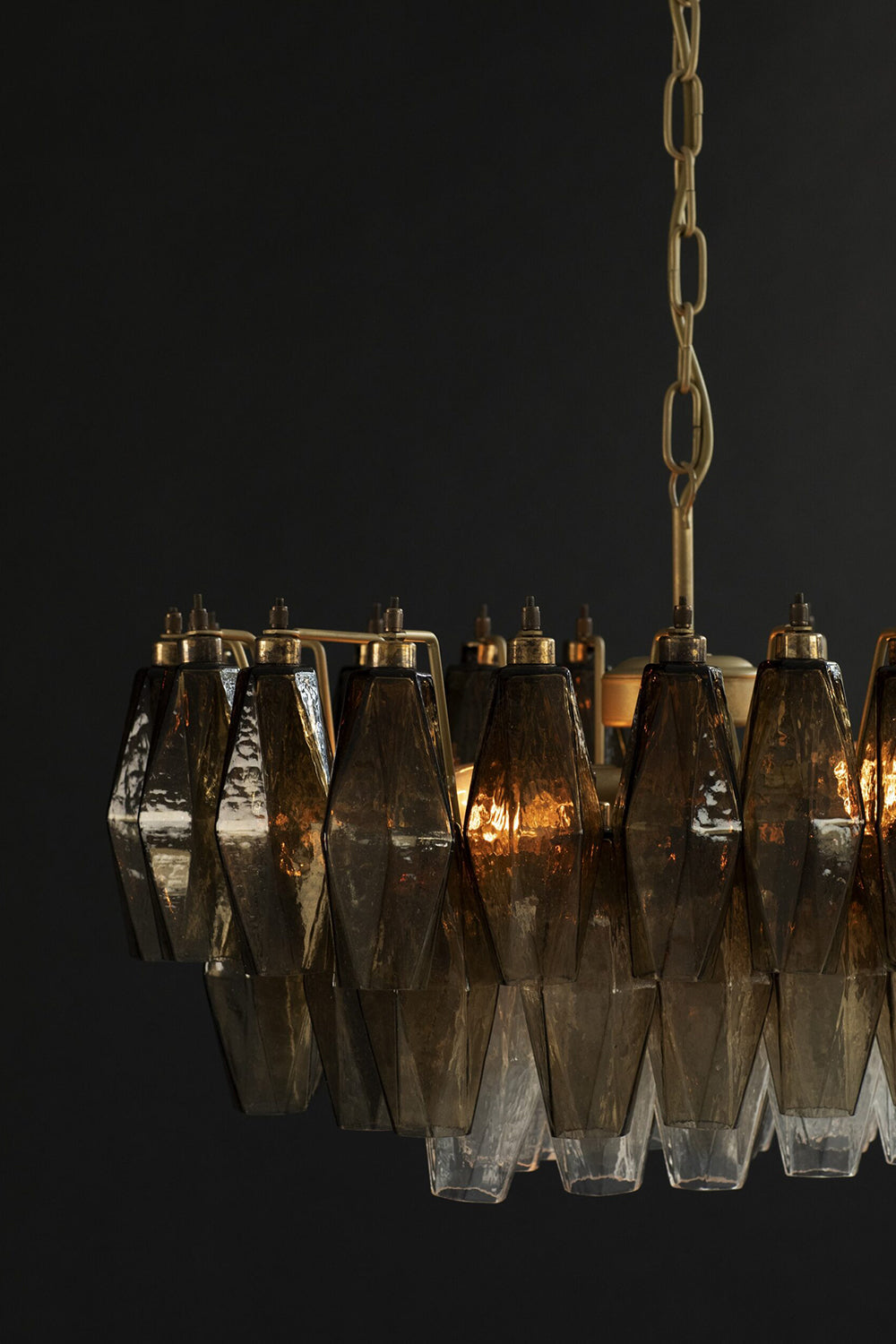 Italian Murano Poliedri Glass Chandelier