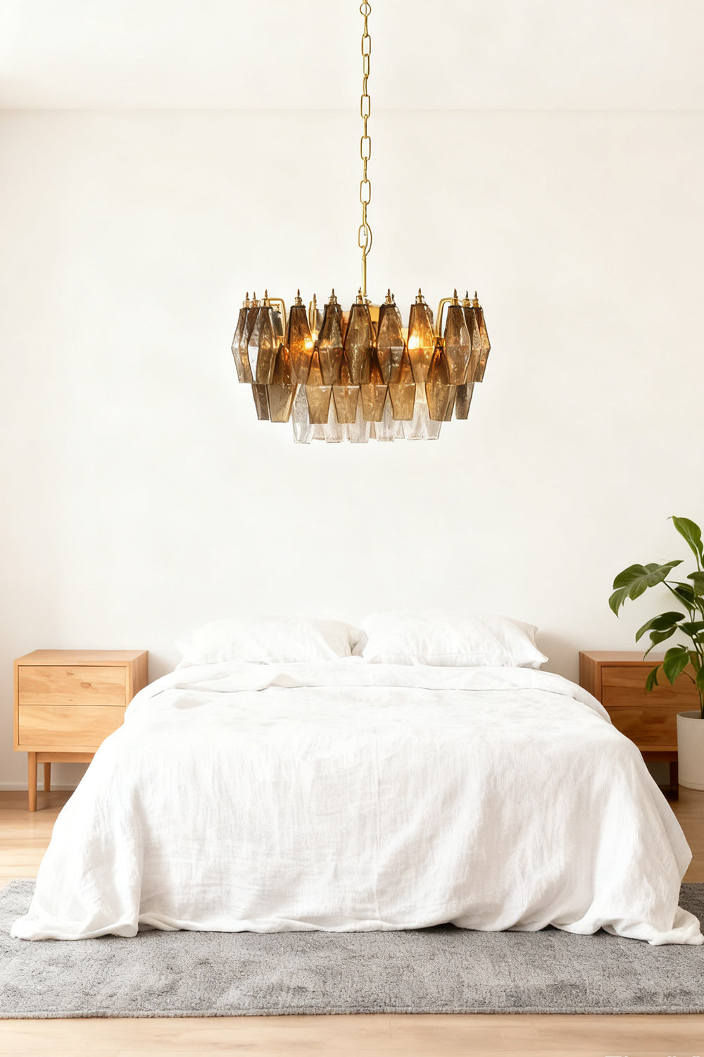 Italian Murano Poliedri Glass Chandelier