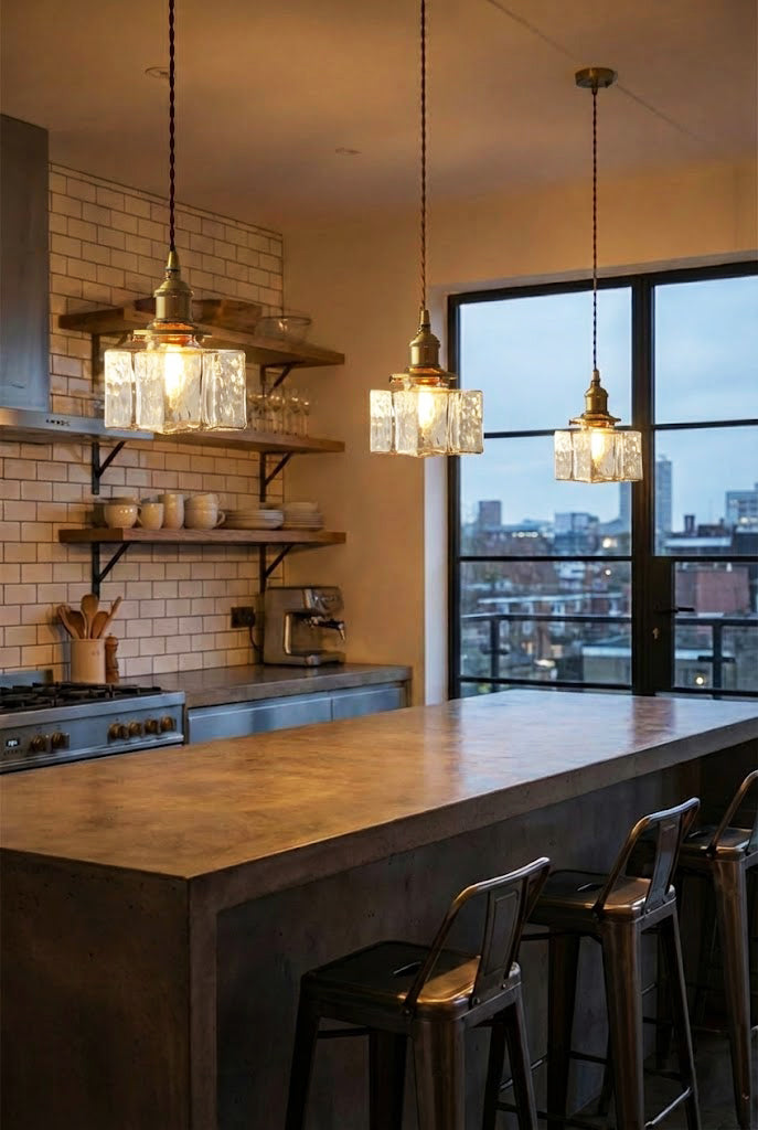 Jewel Square Glass Pendant Lamp