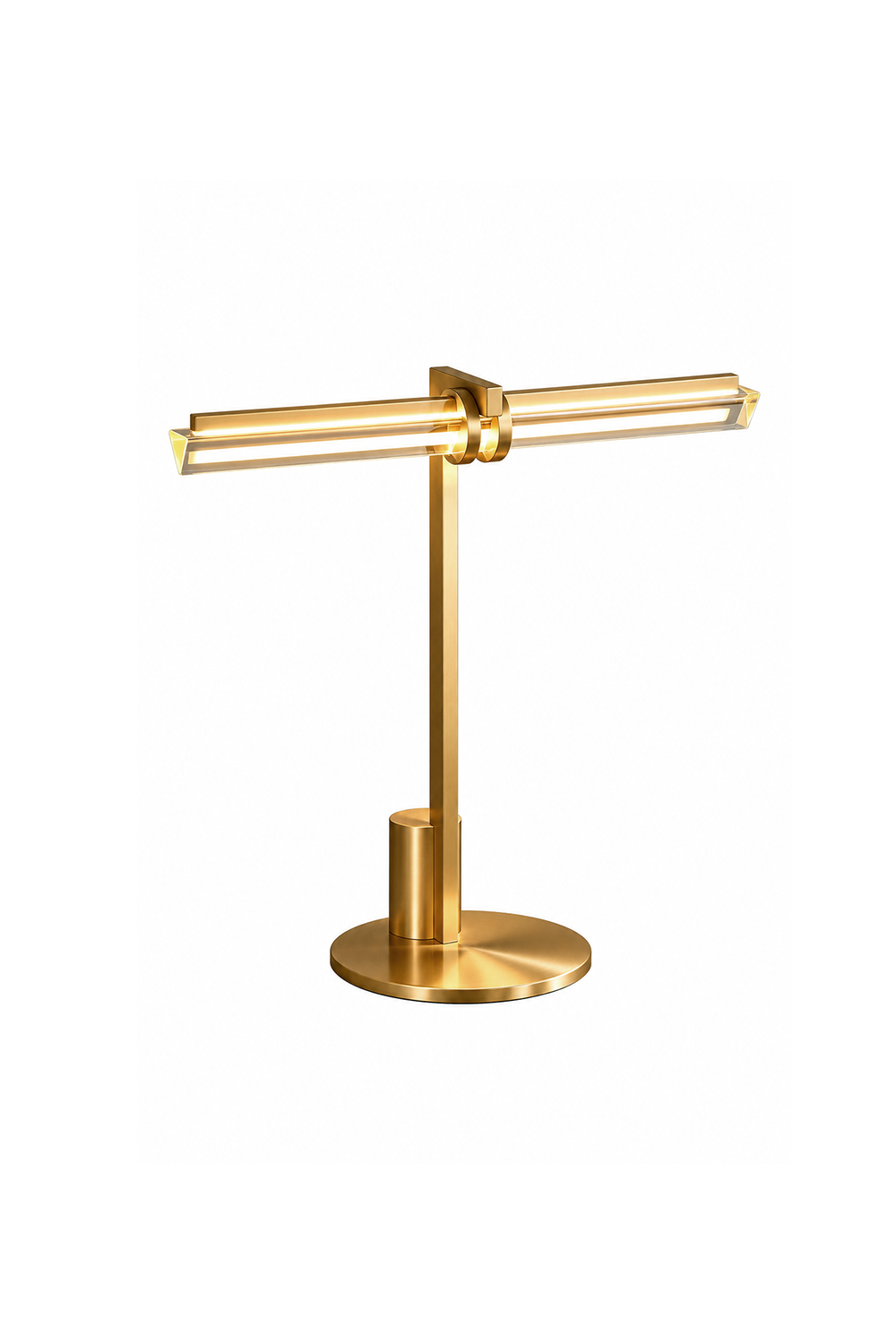 Jonquelle Table Lamp | Brass and Glass Rods | Full profile studio shot on pure white background, unlit | Samu Lamp