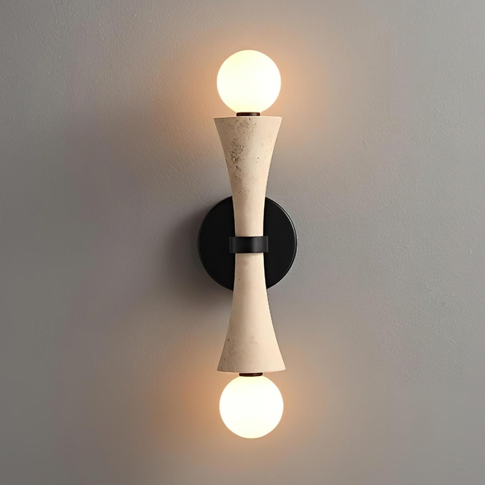 Sculpted Travertine Hourglass