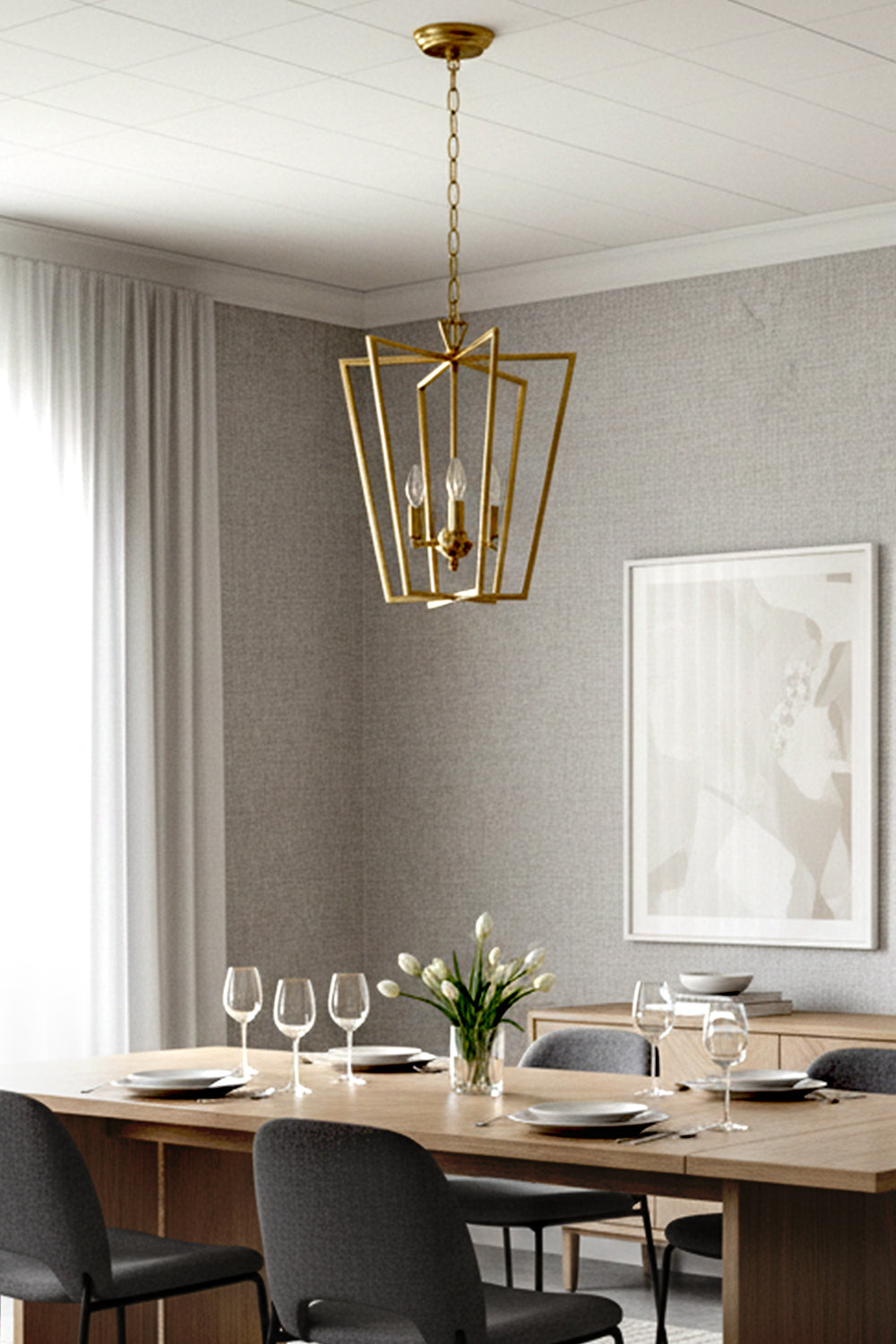 Lantern-shaped chandelier