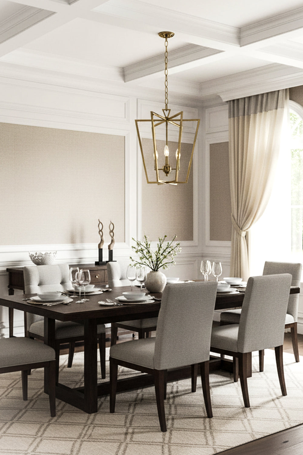 Lantern-shaped chandelier