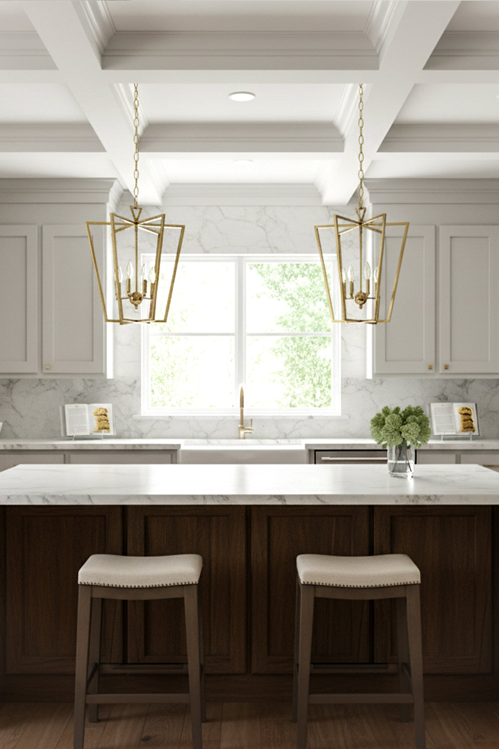 Lantern-shaped chandelier