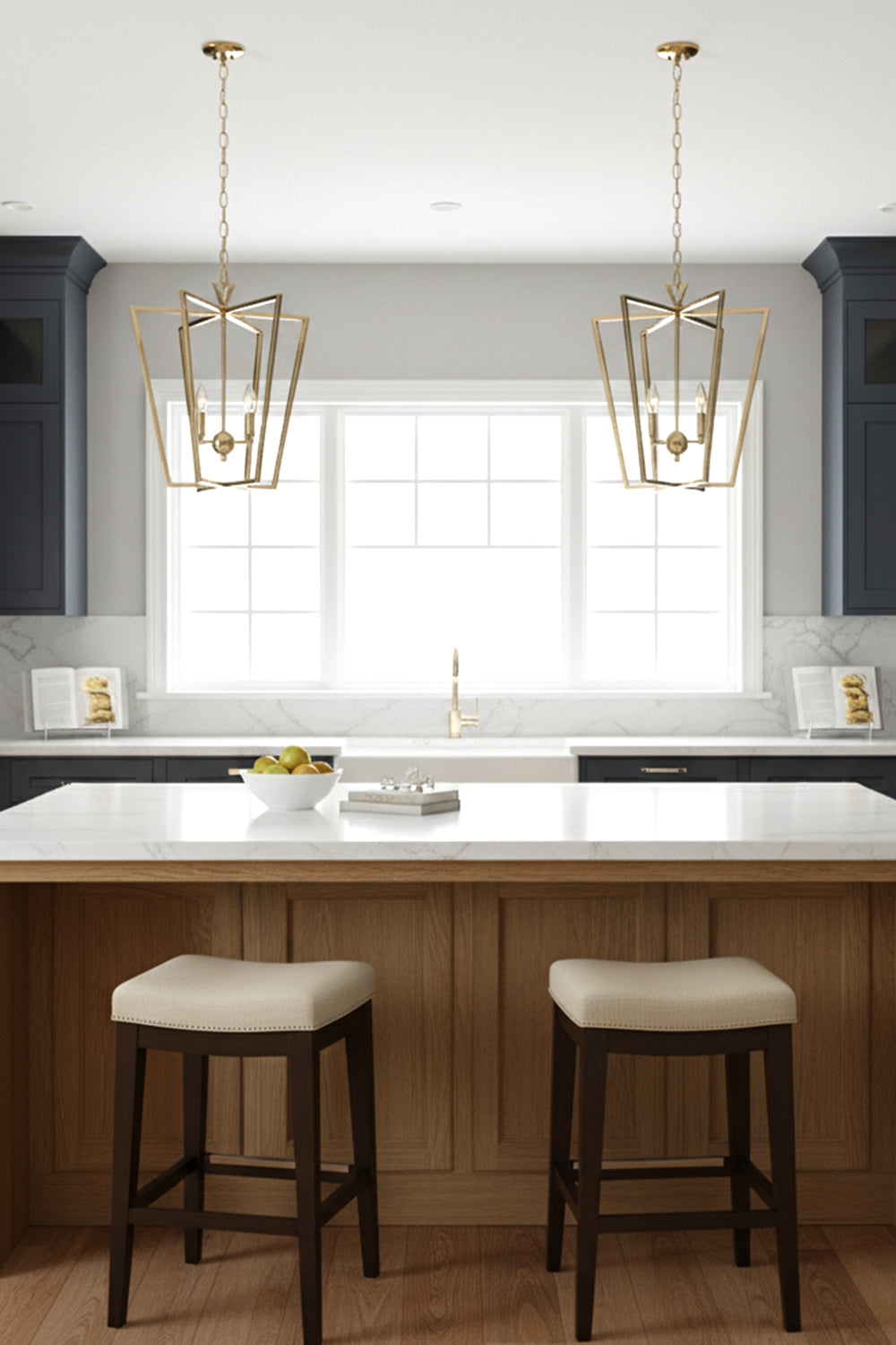 Lantern-shaped chandelier