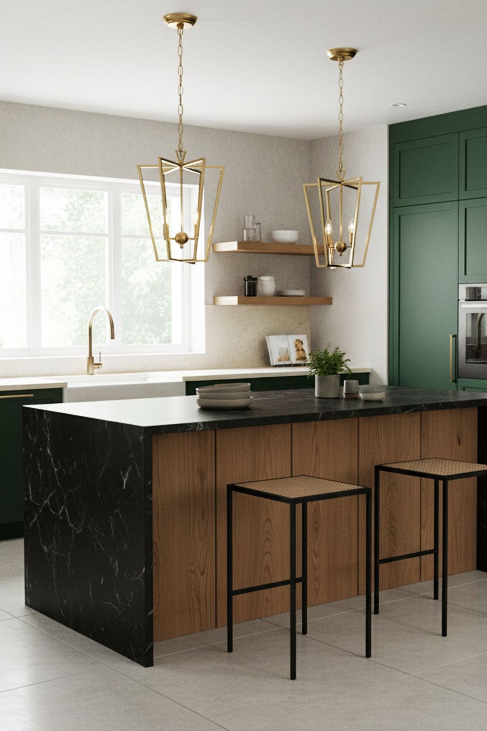 Lantern-shaped chandelier