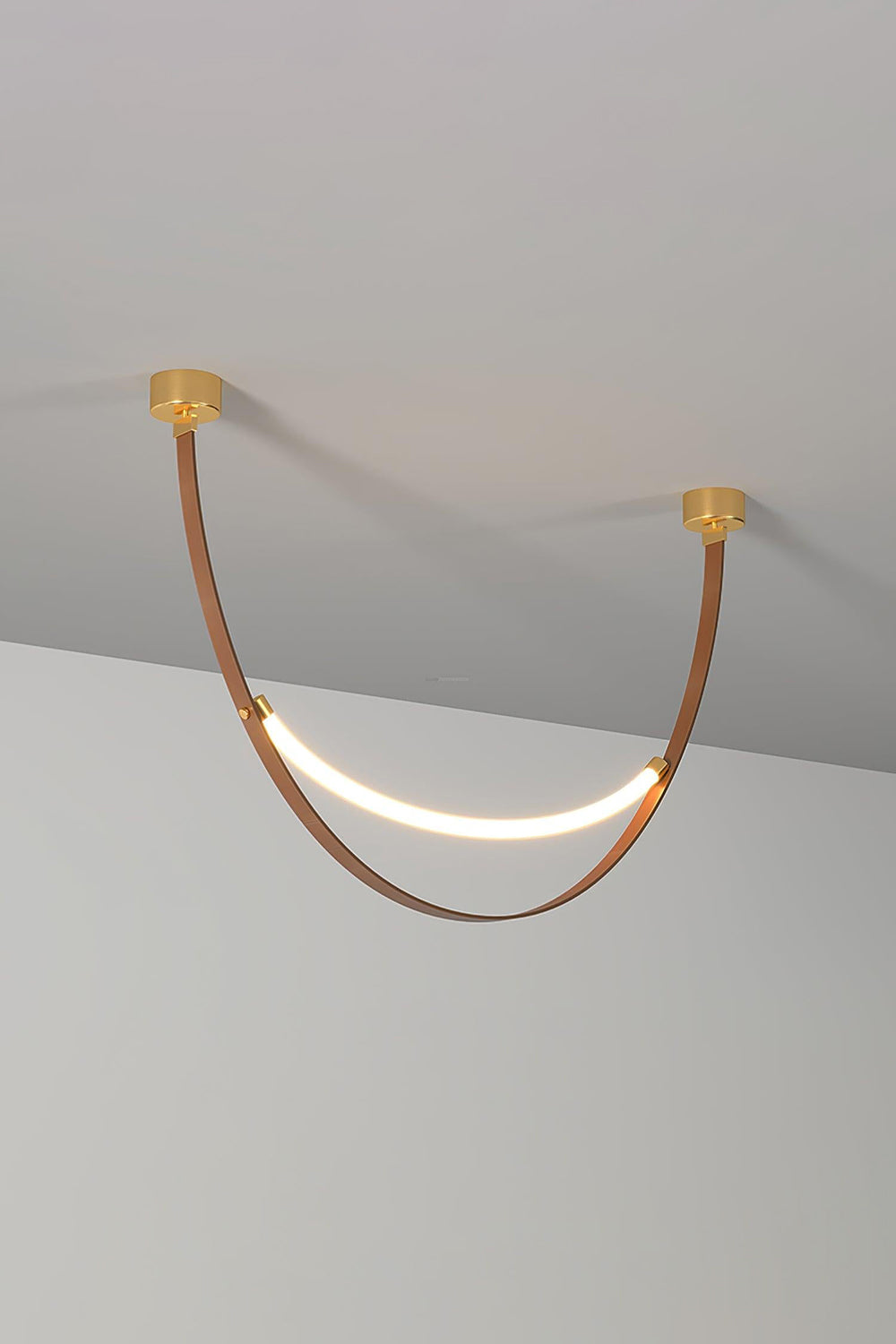 Leather Arc Loop Pendant Light