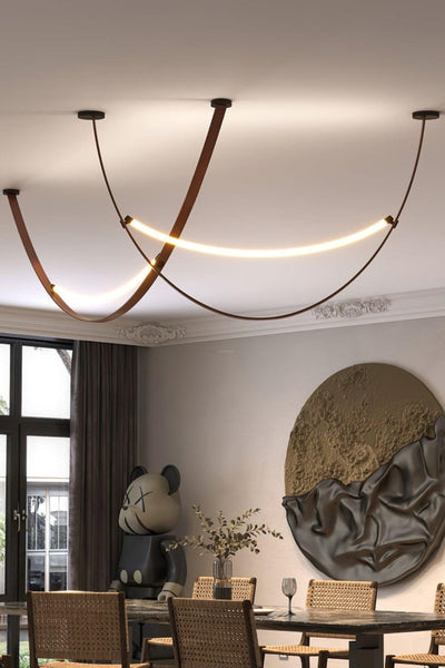 Leather Arc Loop Pendant Light