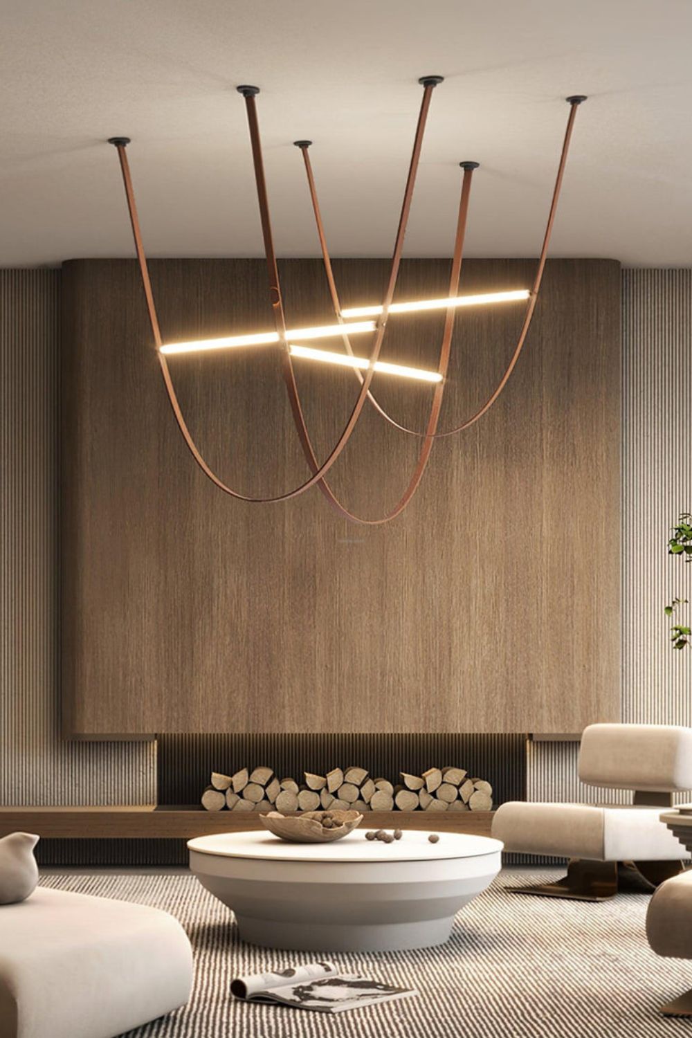 Leather Arc Loop Pendant Light