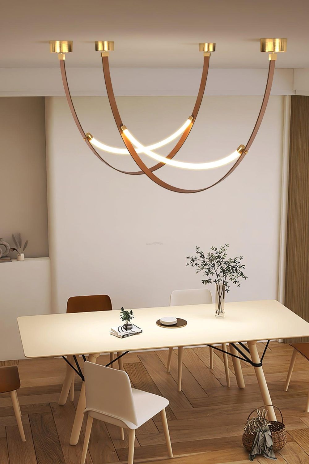 Leather Arc Loop Pendant Light