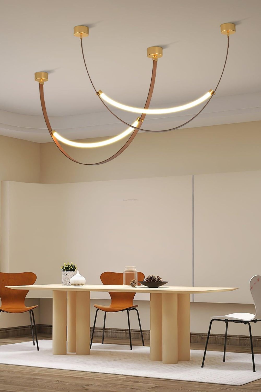 Leather Arc Loop Pendant Light