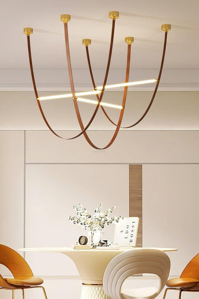 Leather Arc Loop Pendant Light