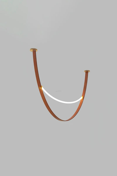 Leather Arc Loop Pendant Light