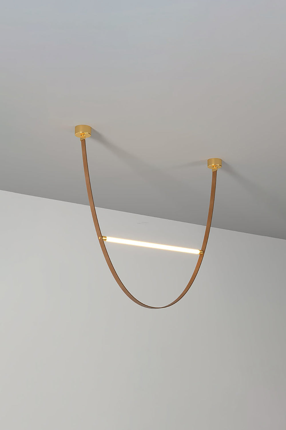 Leather Arc Loop Pendant Light