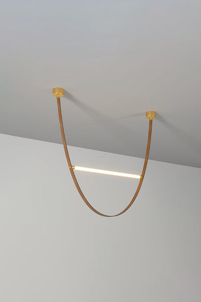 Leather Arc Loop Pendant Light