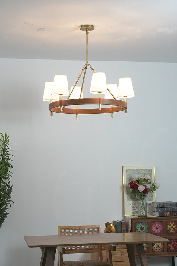 Leather Halo Ring Chandelier