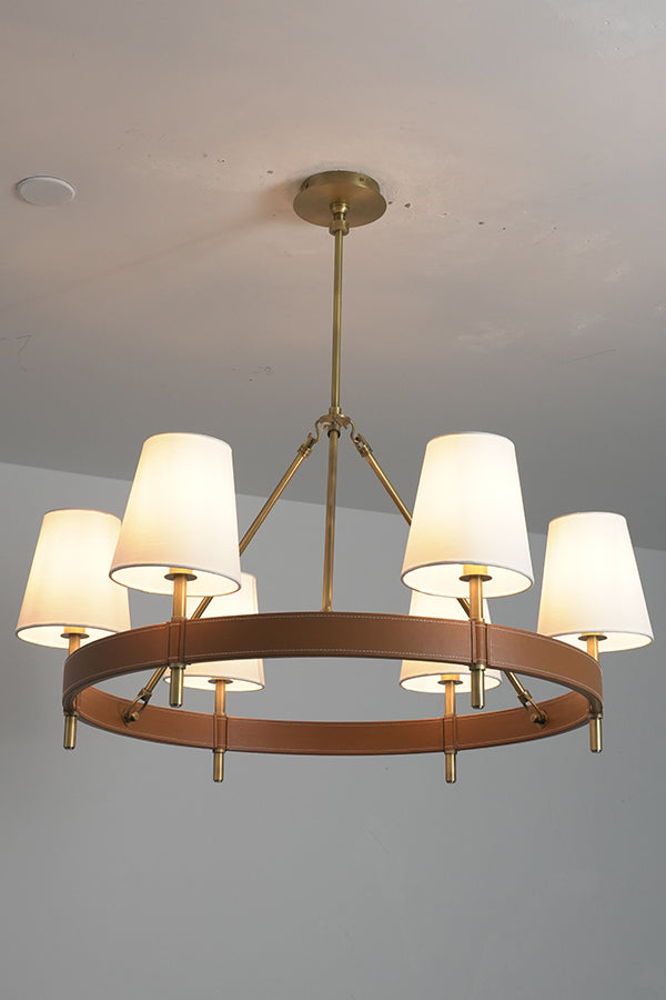 Leather Halo Ring Chandelier