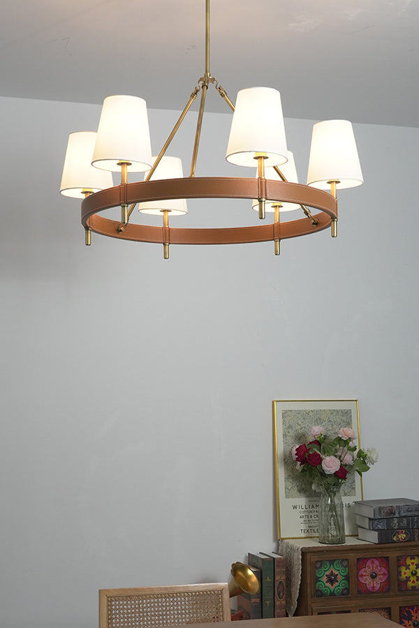 Leather Halo Ring Chandelier