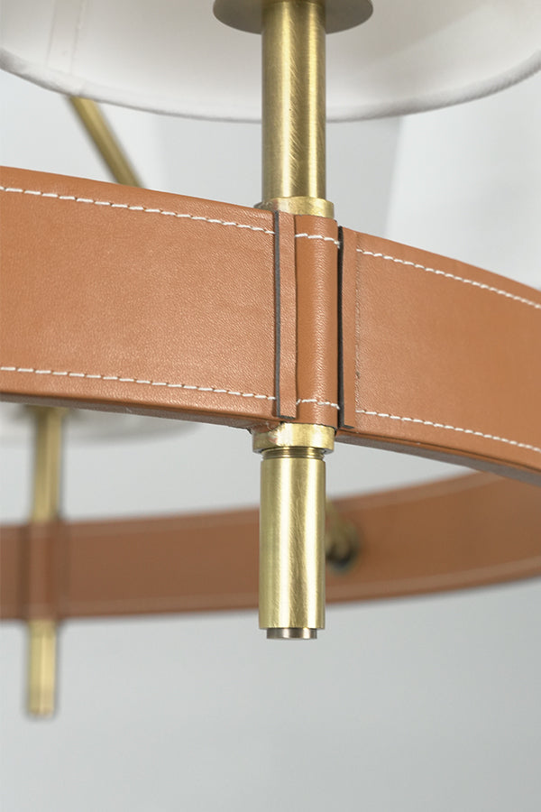 Leather Halo Ring Chandelier