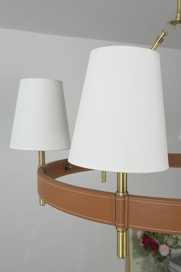 Leather Halo Ring Chandelier