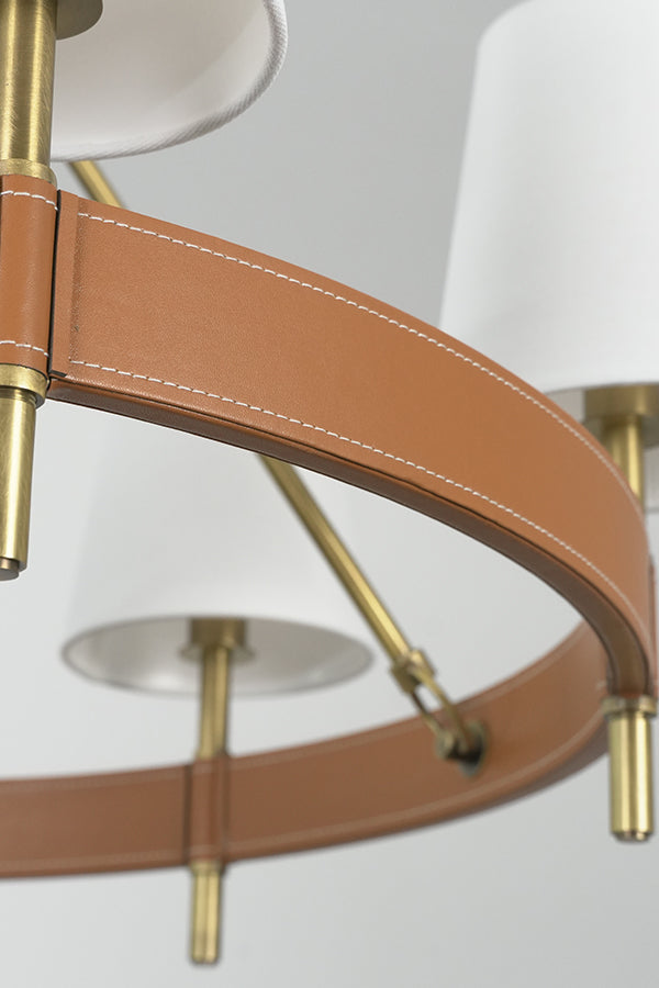 Leather Halo Ring Chandelier