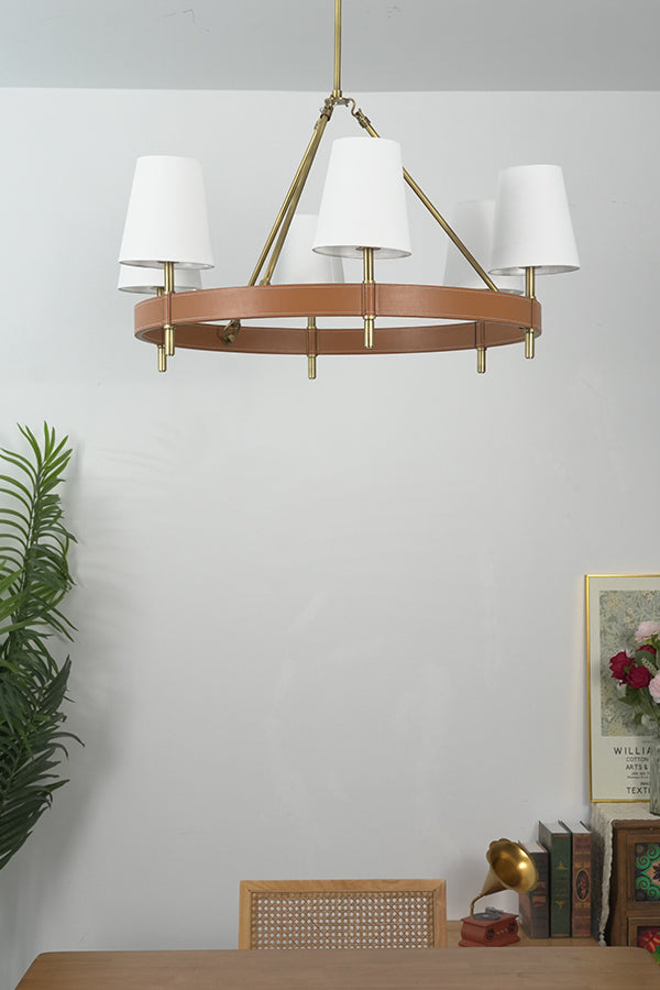 Leather Halo Ring Chandelier