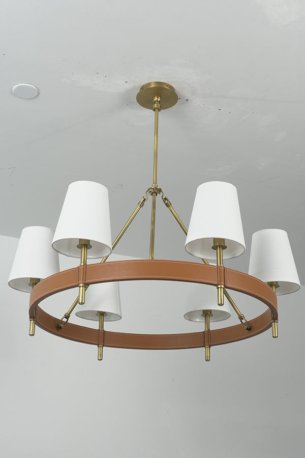 Leather Halo Ring Chandelier