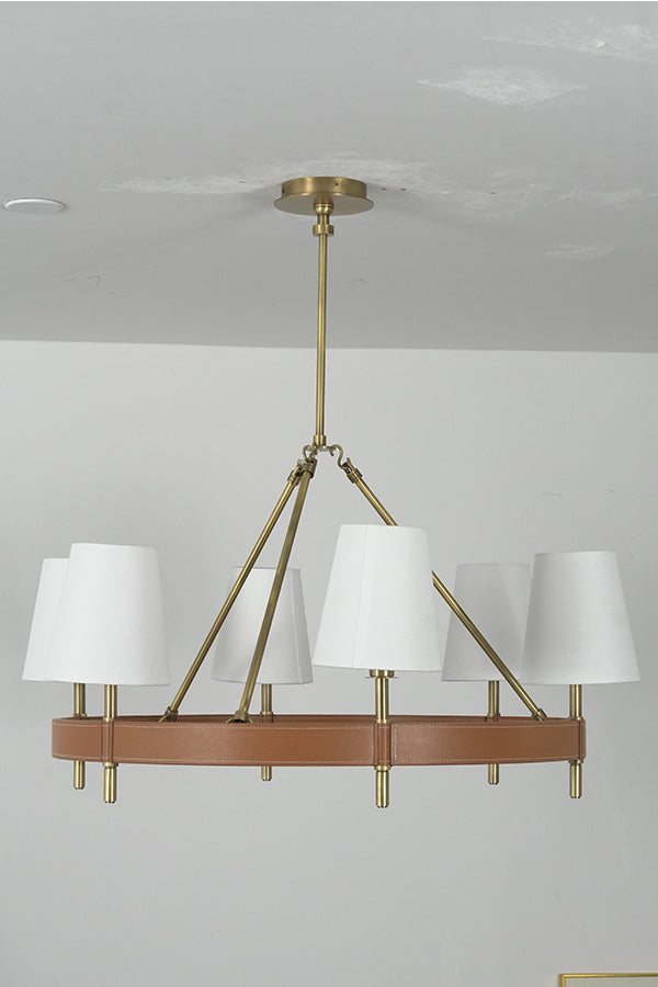 Leather Halo Ring Chandelier