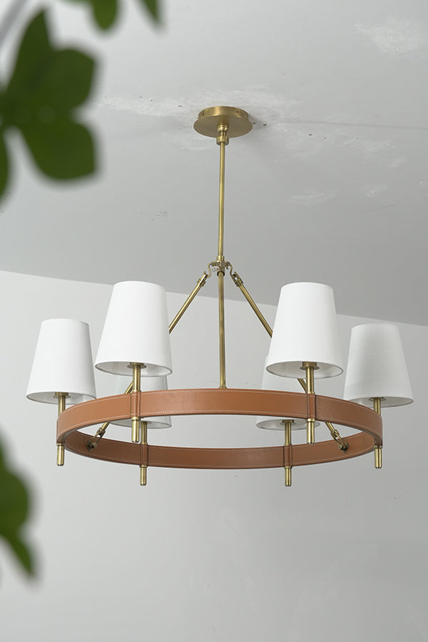 Leather Halo Ring Chandelier