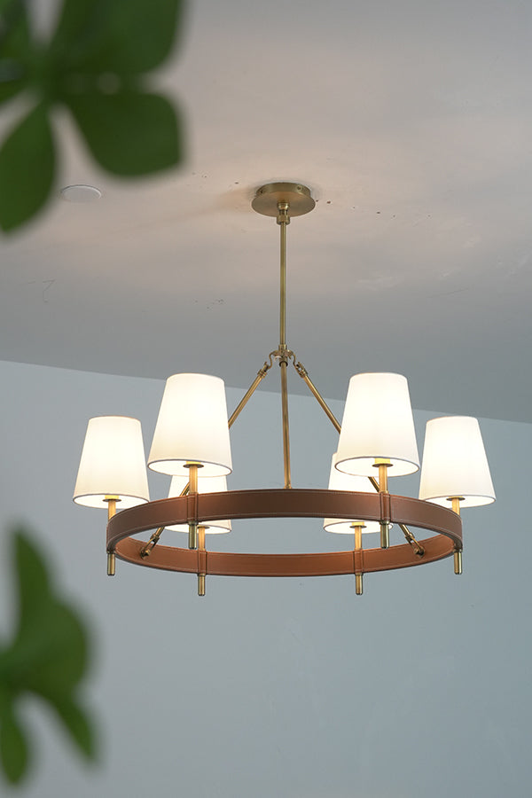 Leather Halo Ring Chandelier