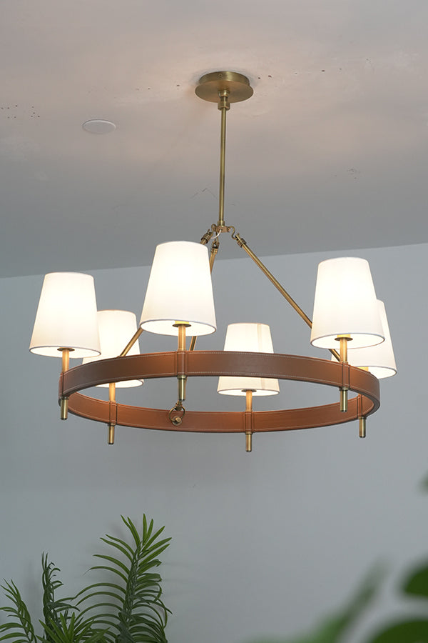 Leather Halo Ring Chandelier