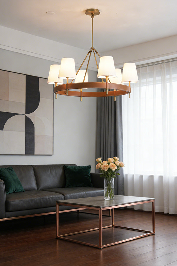 Leather Halo Ring Chandelier