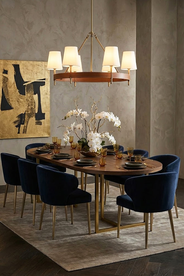 Leather Halo Ring Chandelier