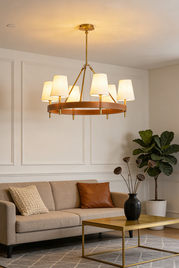 Leather Halo Ring Chandelier