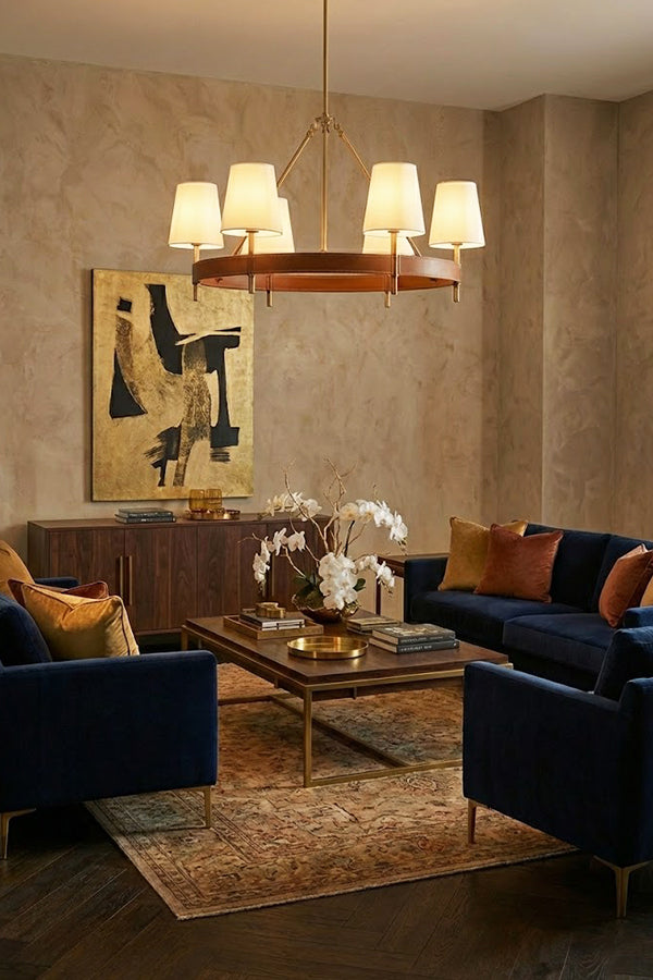 Leather Halo Ring Chandelier