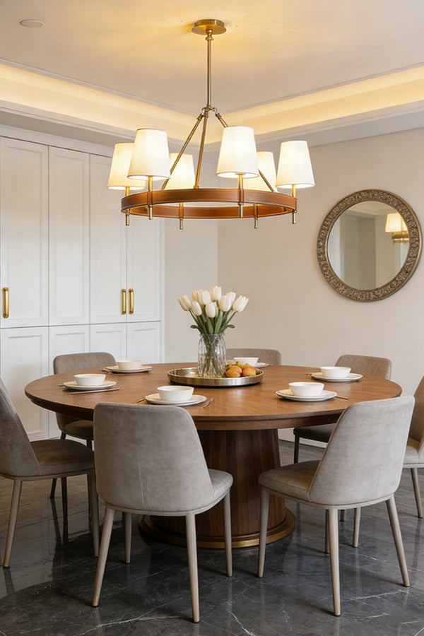 Leather Halo Ring Chandelier