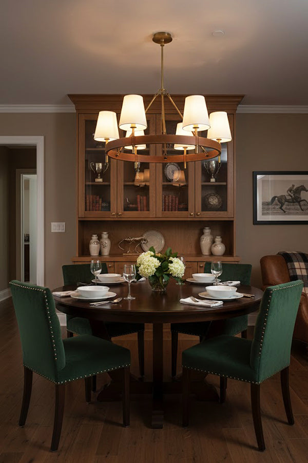 Leather Halo Ring Chandelier