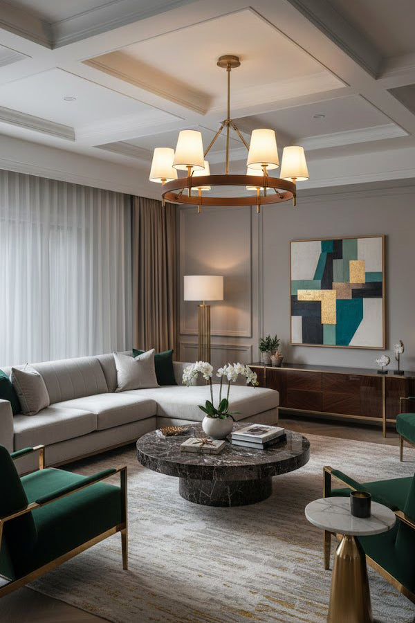 Leather Halo Ring Chandelier