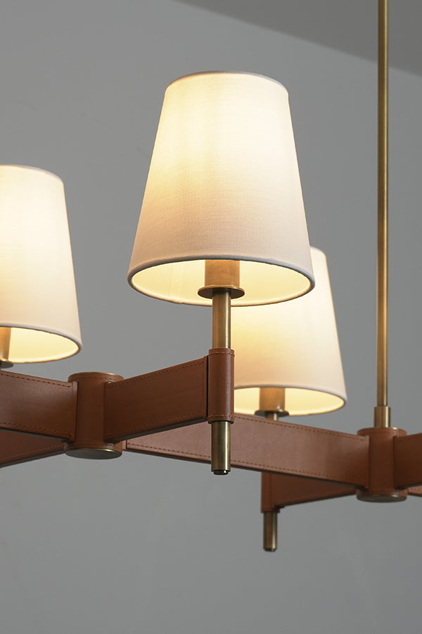 Leather Halo Ring Chandelier