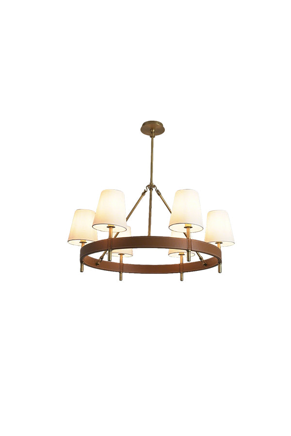 Leather Halo Ring Chandelier