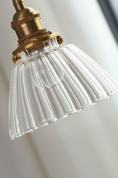 Ledbury Retro Ribbed Glass Pendant Light