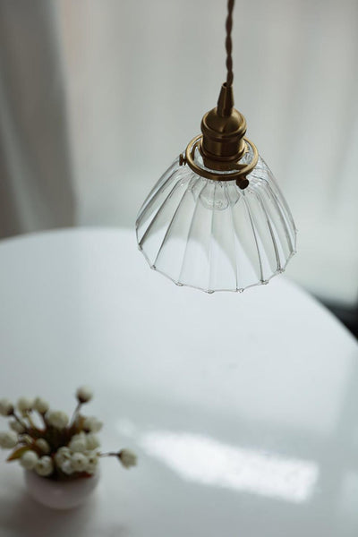 Ledbury Retro Ribbed Glass Pendant Light