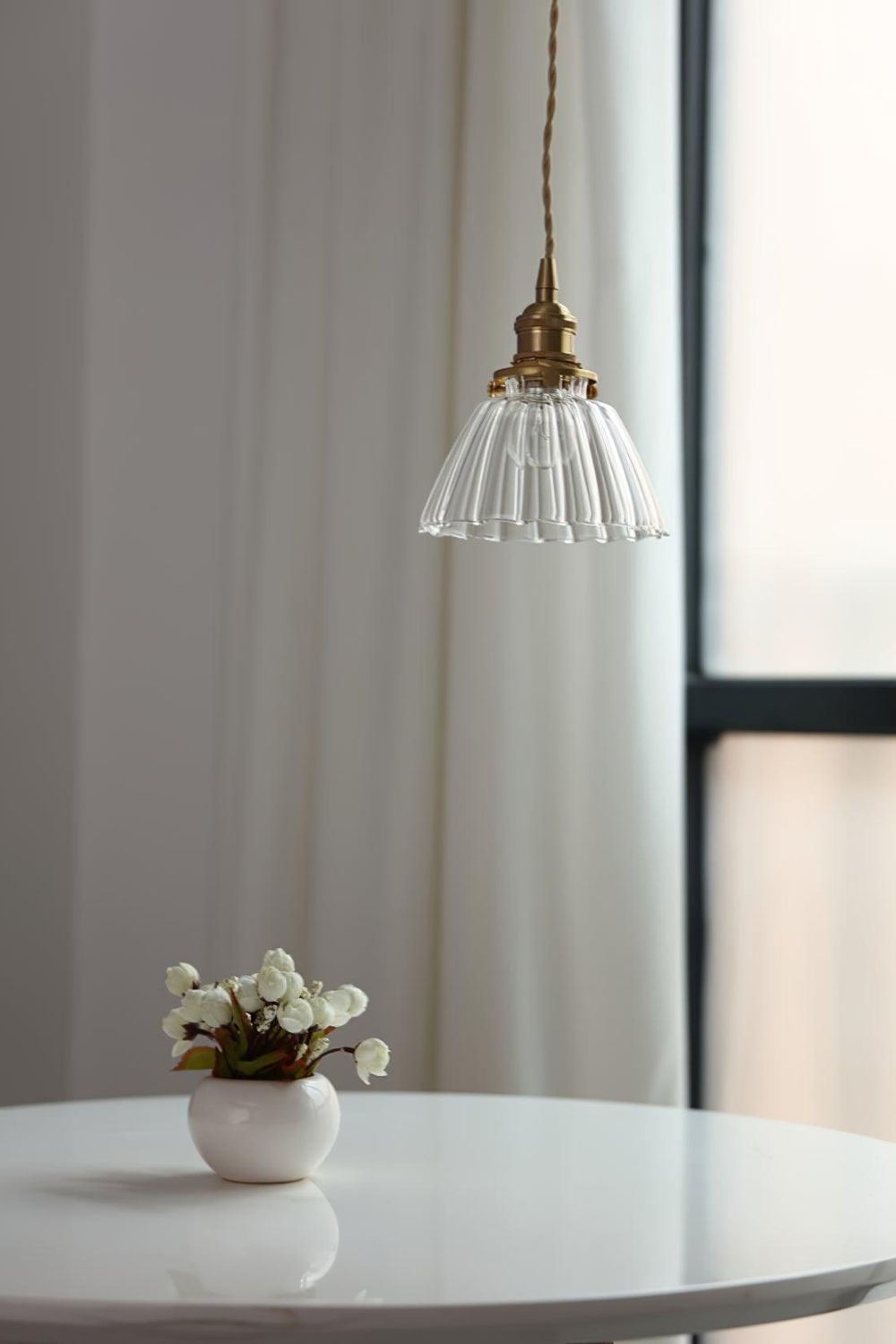 Ledbury Retro Ribbed Glass Pendant Light