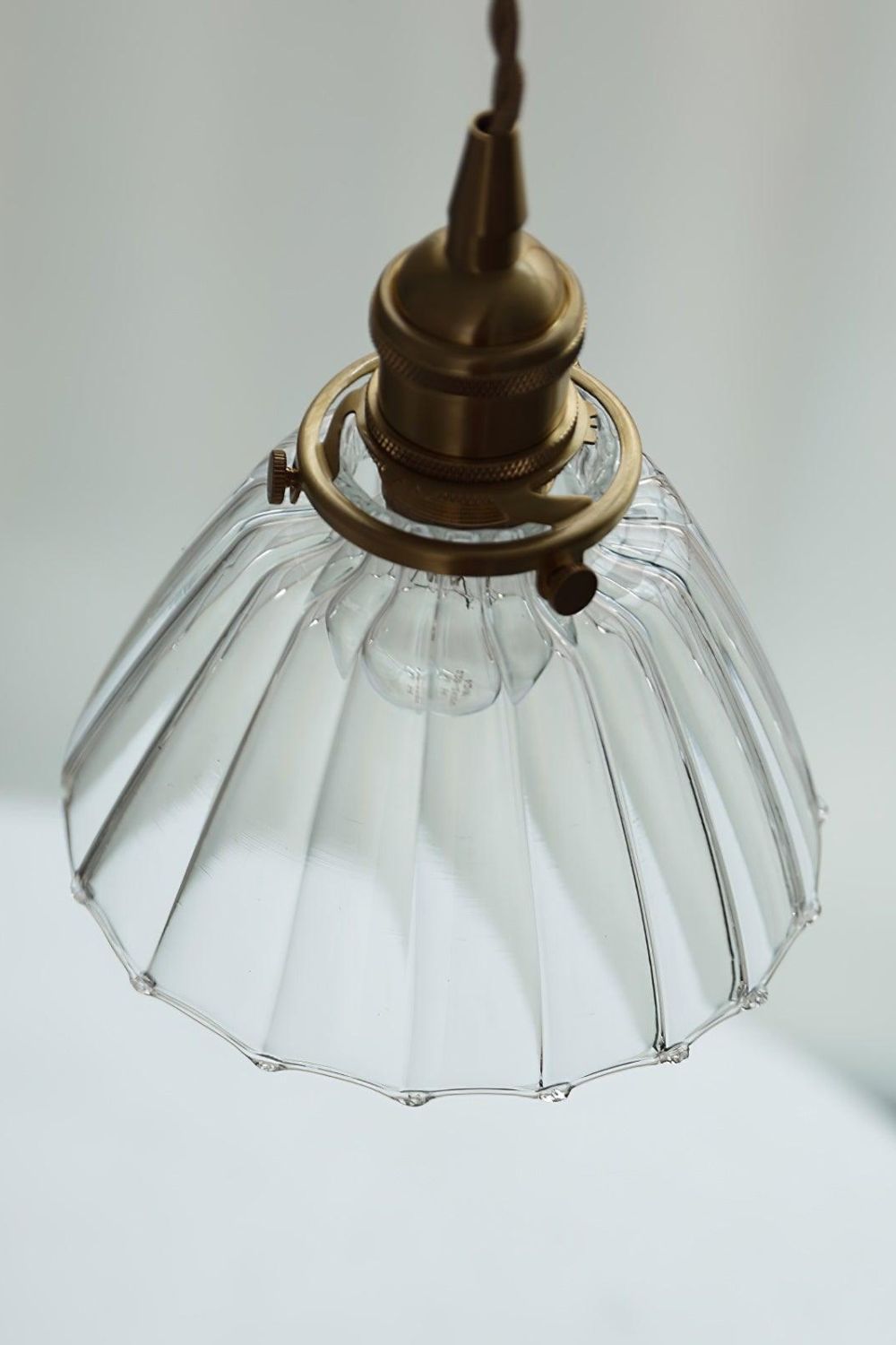 Ledbury Retro Ribbed Glass Pendant Light