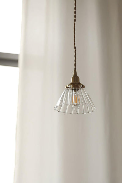 Ledbury Retro Ribbed Glass Pendant Light