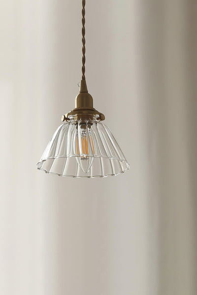 Ledbury Retro Ribbed Glass Pendant Light