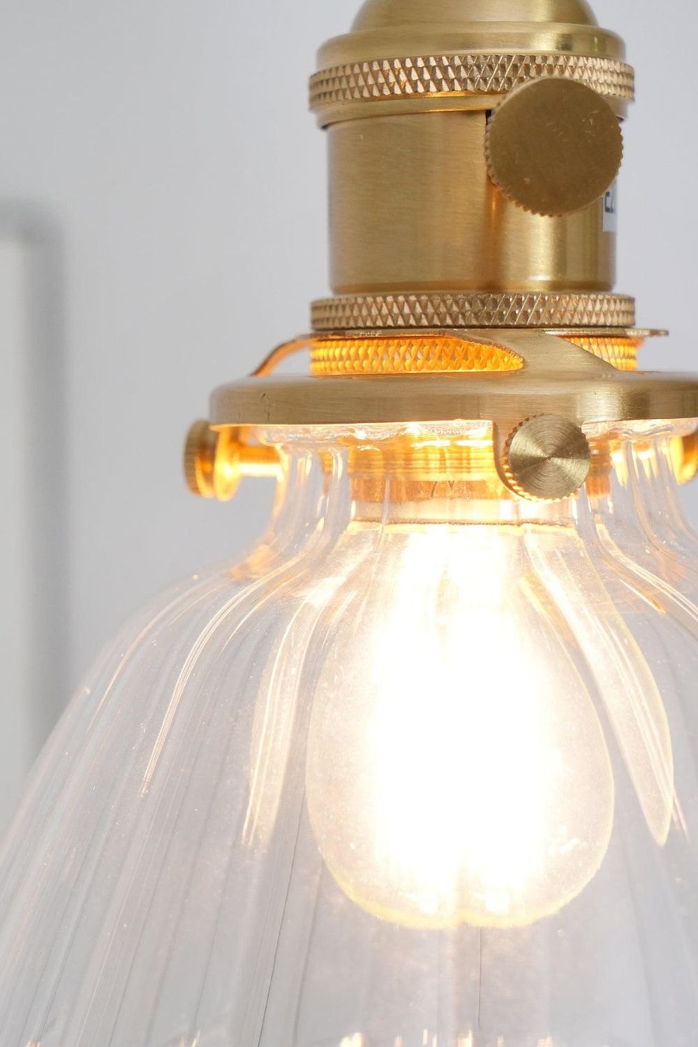 Ledbury Retro Ribbed Glass Pendant Light