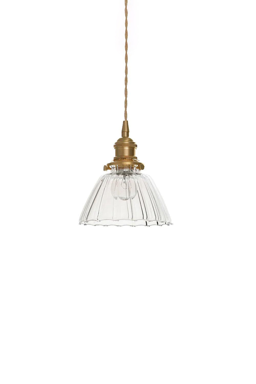 Ledbury Retro Ribbed Glass Pendant Light